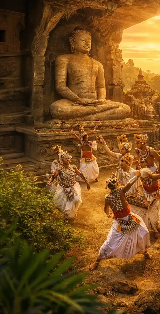 Cultural Performance in Traditional Attire temples in Polonnaruwa